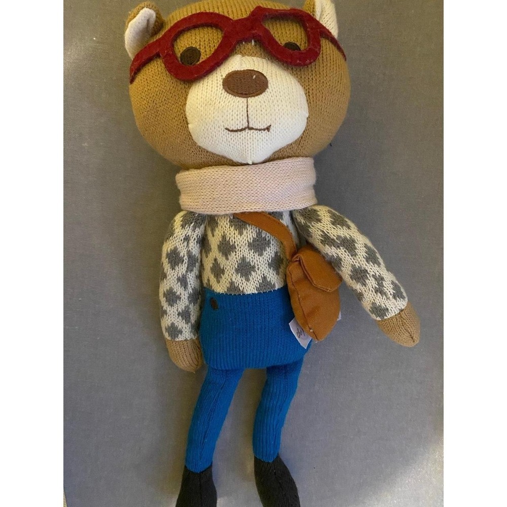 The Peanut Shell Knit Plush Charlie Bear Stuffed Animal 15" Toy sku51